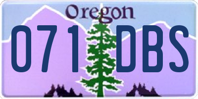 OR license plate 071DBS