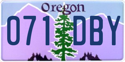 OR license plate 071DBY
