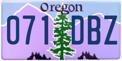 OR license plate 071DBZ