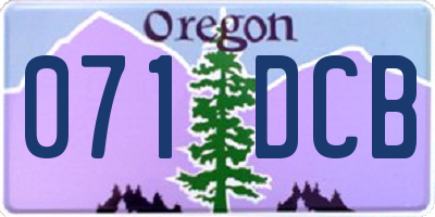 OR license plate 071DCB