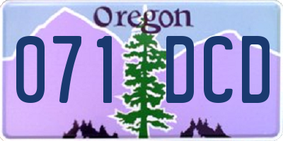 OR license plate 071DCD