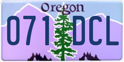 OR license plate 071DCL
