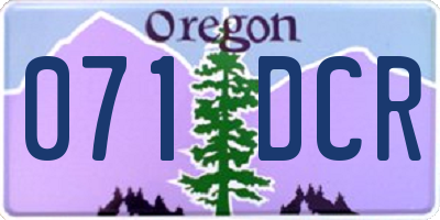 OR license plate 071DCR