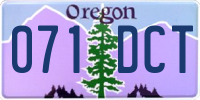 OR license plate 071DCT