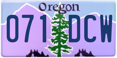 OR license plate 071DCW