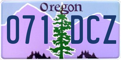 OR license plate 071DCZ