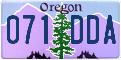 OR license plate 071DDA