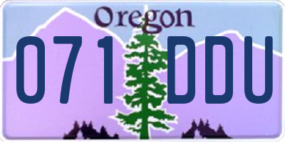 OR license plate 071DDU