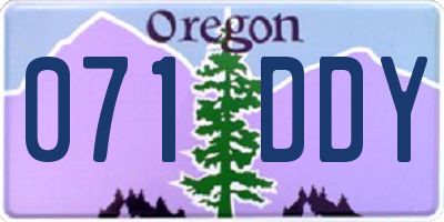 OR license plate 071DDY