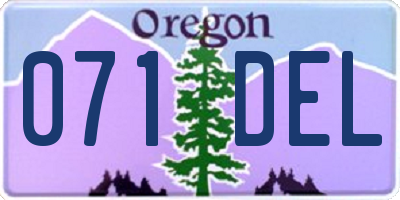 OR license plate 071DEL