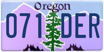 OR license plate 071DER
