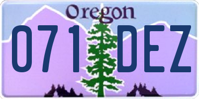 OR license plate 071DEZ