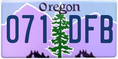 OR license plate 071DFB