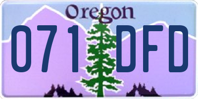 OR license plate 071DFD