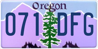 OR license plate 071DFG