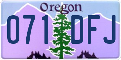 OR license plate 071DFJ