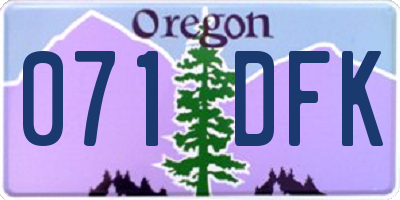 OR license plate 071DFK