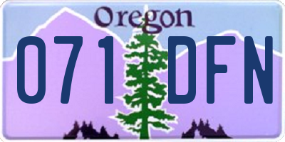 OR license plate 071DFN