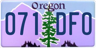 OR license plate 071DFO