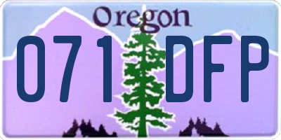OR license plate 071DFP