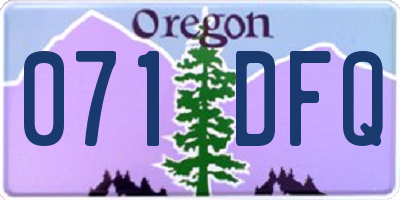 OR license plate 071DFQ