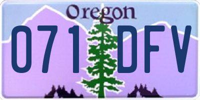 OR license plate 071DFV
