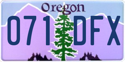OR license plate 071DFX