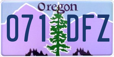 OR license plate 071DFZ