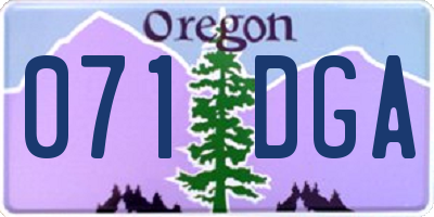 OR license plate 071DGA