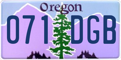 OR license plate 071DGB