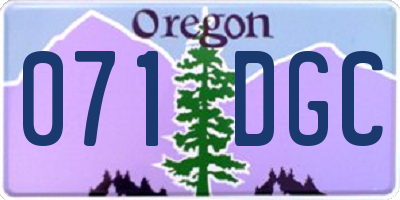 OR license plate 071DGC