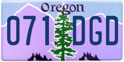 OR license plate 071DGD