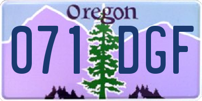 OR license plate 071DGF