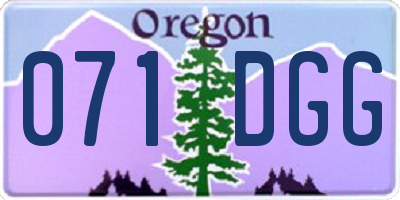 OR license plate 071DGG