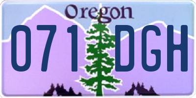 OR license plate 071DGH
