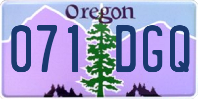 OR license plate 071DGQ