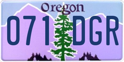 OR license plate 071DGR