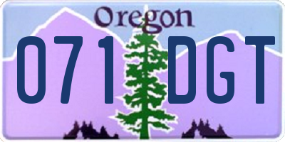 OR license plate 071DGT