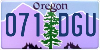 OR license plate 071DGU