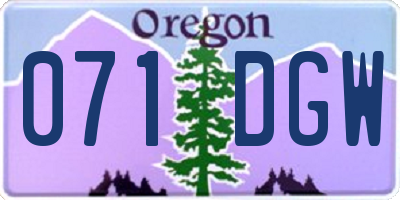 OR license plate 071DGW