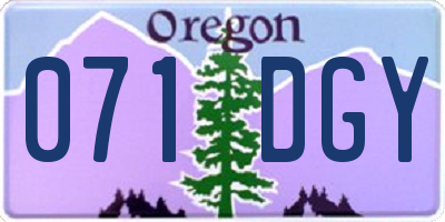 OR license plate 071DGY