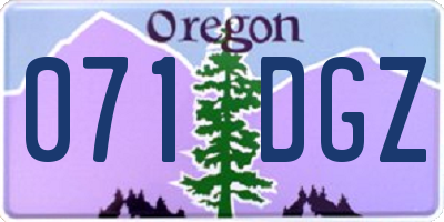 OR license plate 071DGZ