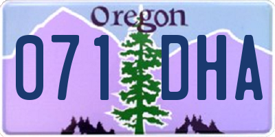 OR license plate 071DHA