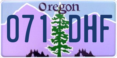 OR license plate 071DHF