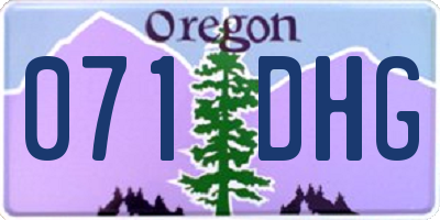 OR license plate 071DHG