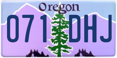 OR license plate 071DHJ