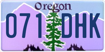 OR license plate 071DHK