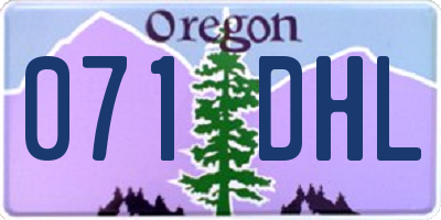 OR license plate 071DHL