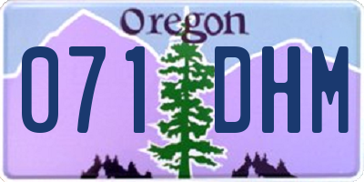 OR license plate 071DHM