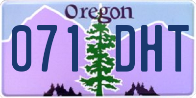 OR license plate 071DHT
